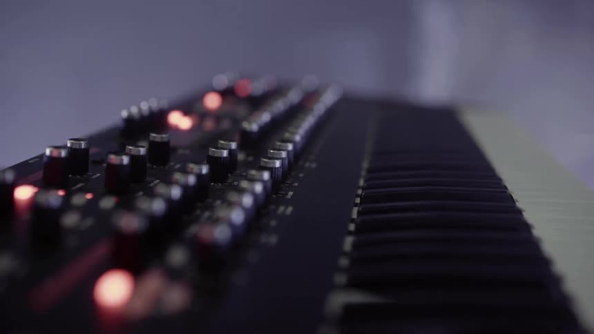 Lights blink on an electric keyboard