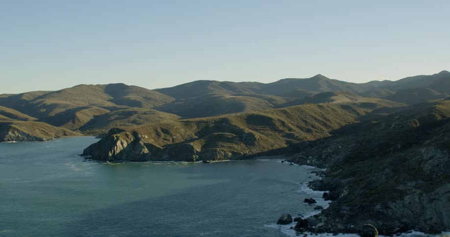 Aerial view of a mountain shore