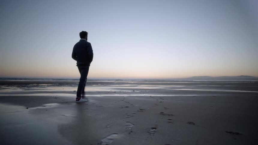 Man walking on a beach