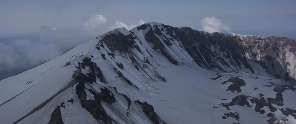 A mountain covered in snow