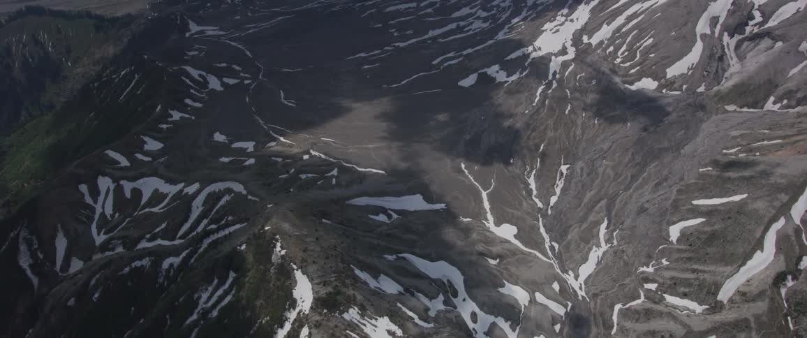 Close up view of a snow covered mountain