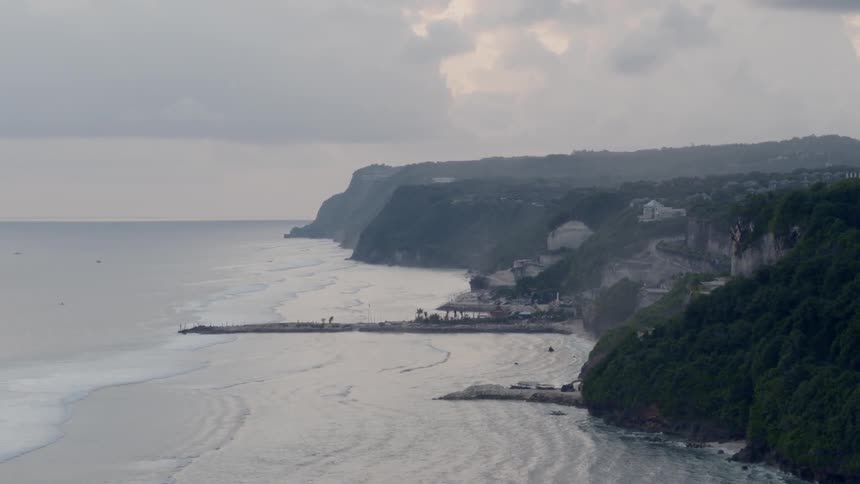 View of the waterfront and cliffs