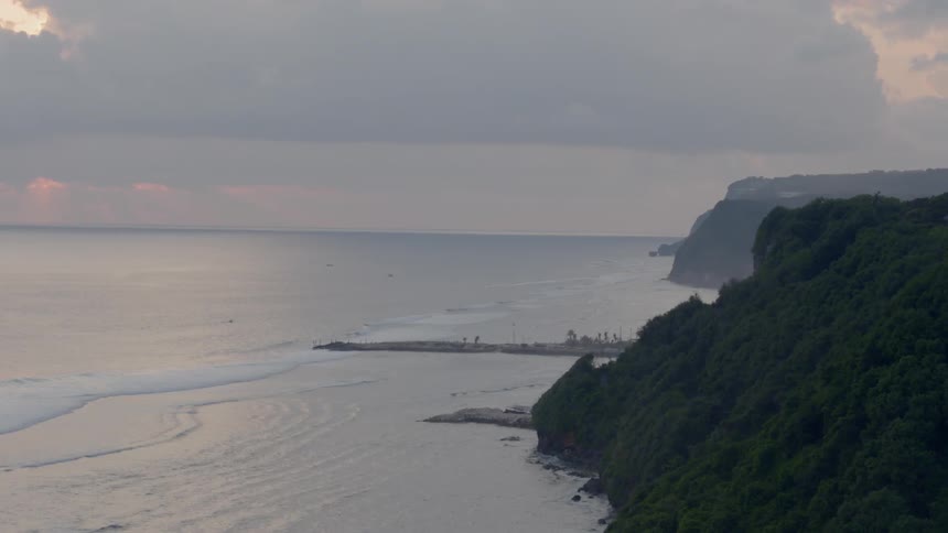 View of the waterfront and cliffs