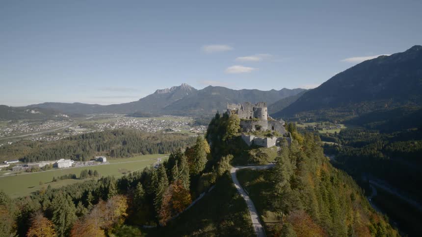 A castle on top of a large hill
