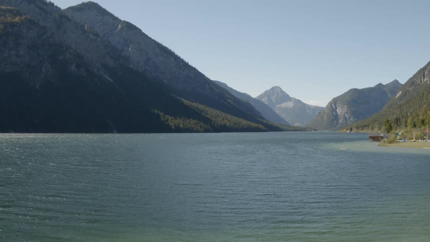 Landscape with water and mountain range