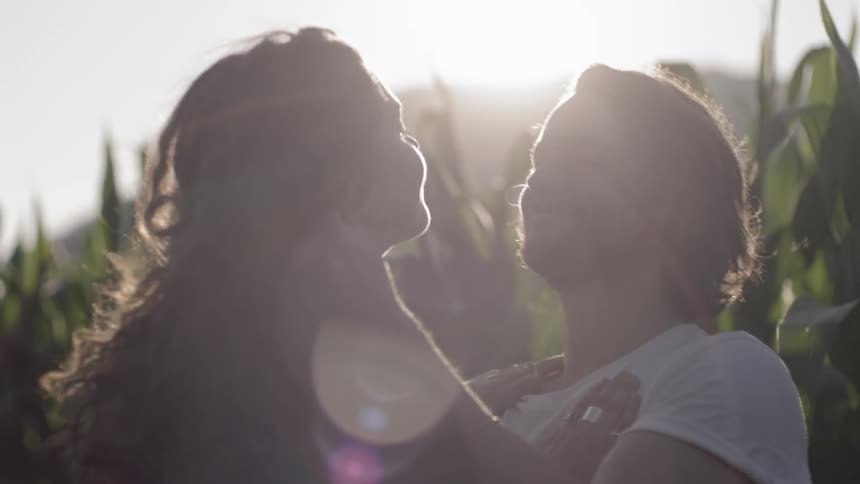Couple dance in cornfield