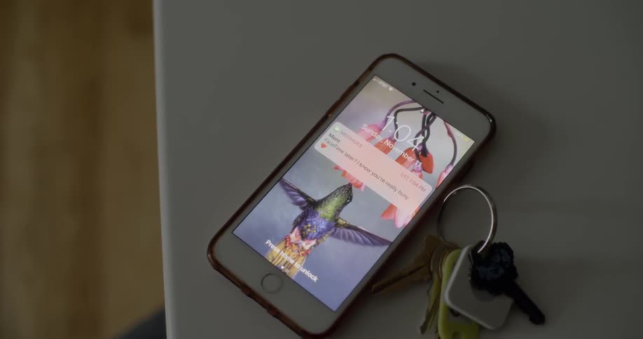 A smartphone turns itself on