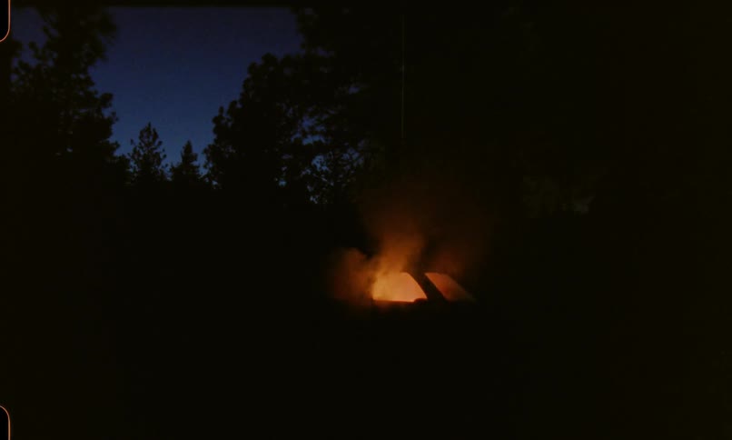 A fire at night
