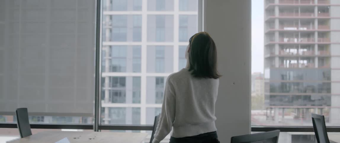 Girl at a computer desk