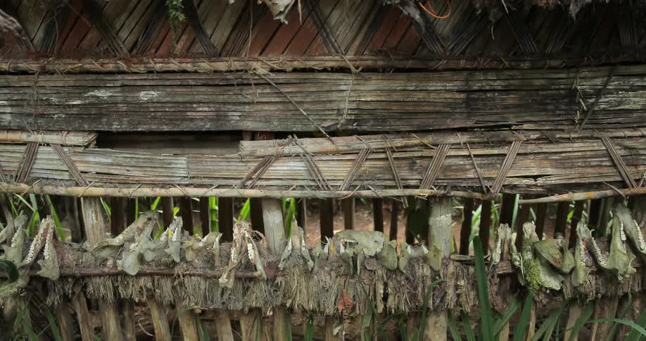 Exterior of a rustic tribal village wall