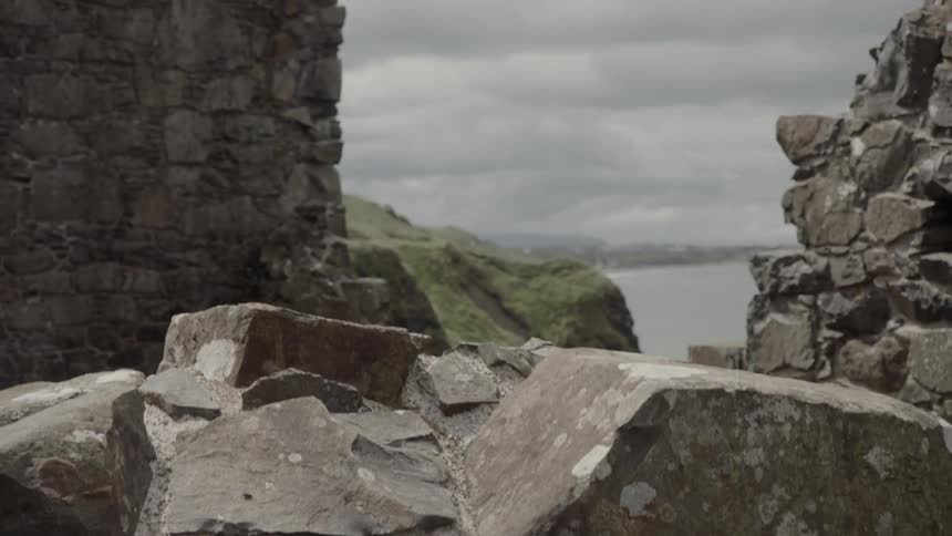 Ruins on cliff overlooking water