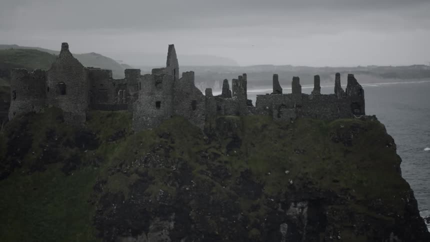 An old castle on top of a hill