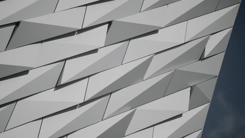 An architectural design on the side of a building