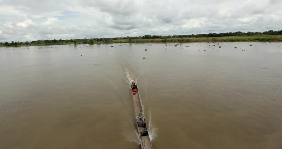 People in a long boat