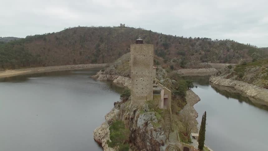 Castle on island in lake