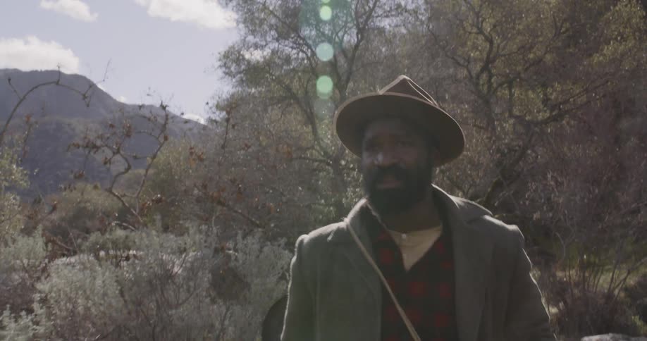 A man walking in a field