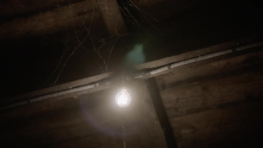 A light bulb illuminates cob webs