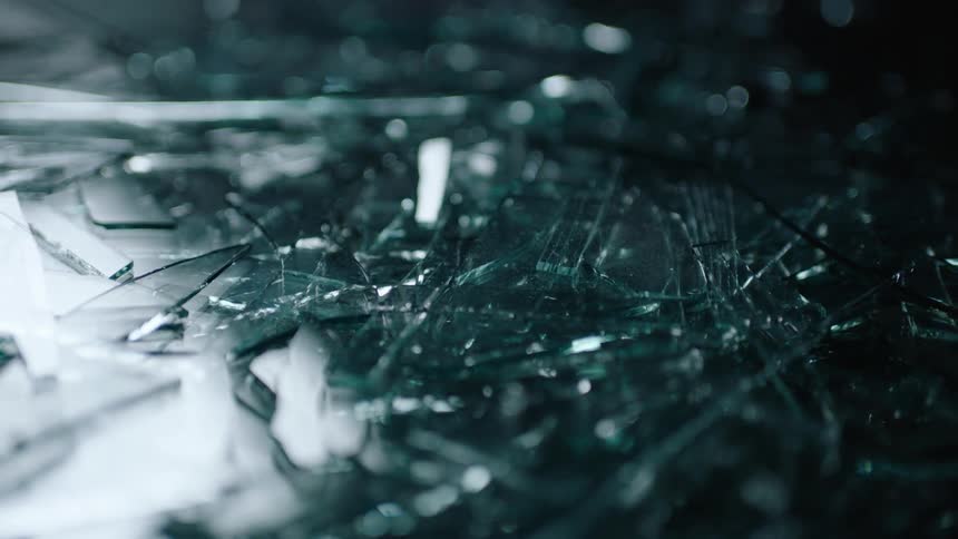 Broken glass on the floor