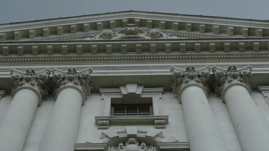 Large pillars on a building