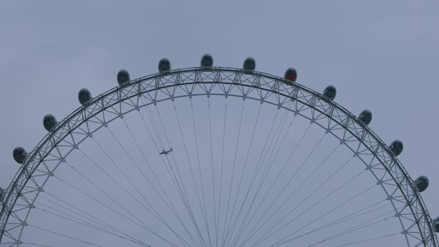 Airplane passing by in the sky