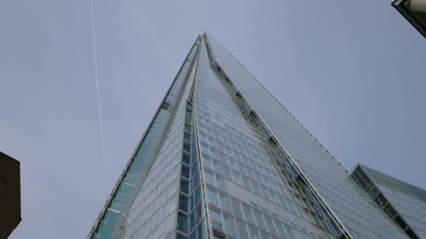 Looking up at city buildings