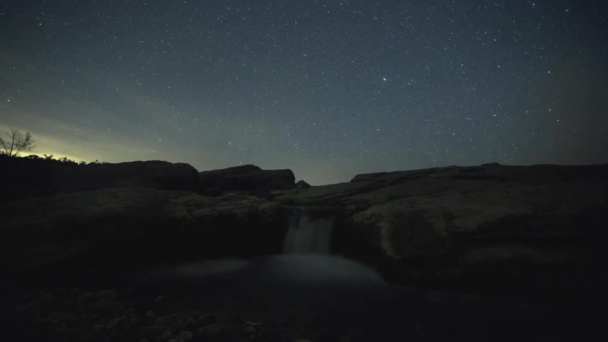 Pedernales Falls Time Lapse of stars