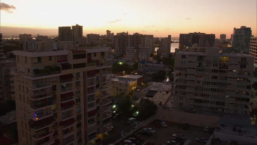 San Juan skyline at sunset