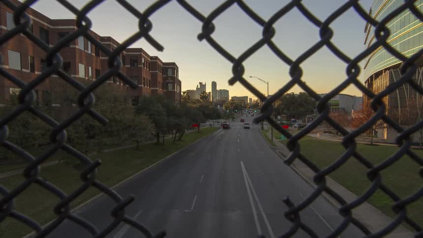 Sunrise through a fence