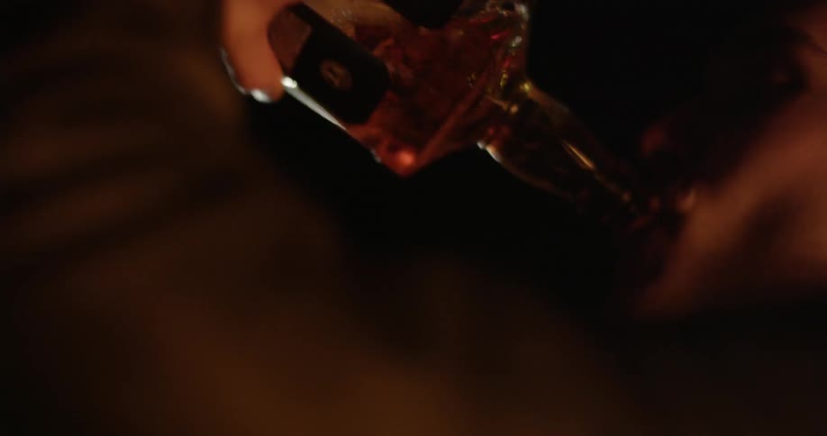 A person drinking alcohol
