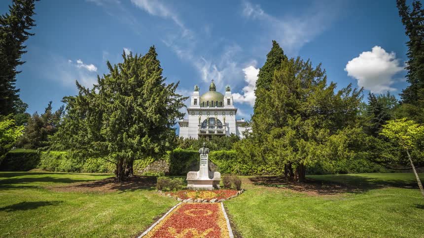 A landscaped front yard