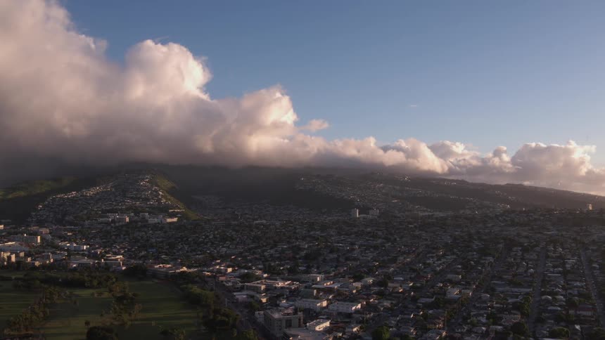 A city seen from above during the day