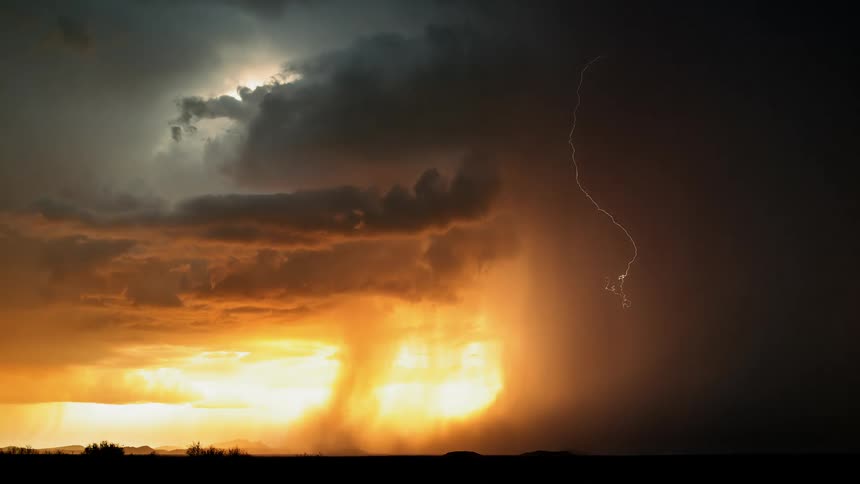 Storm clouds and lightning