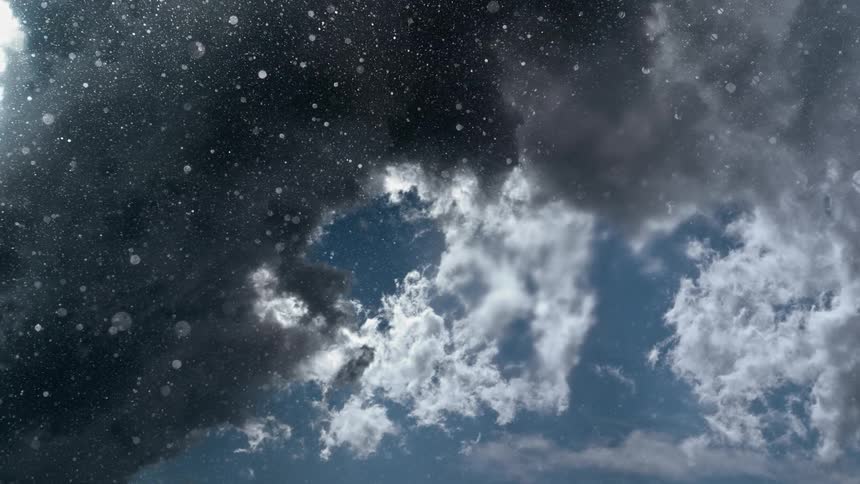 Rain drops falling from the sky