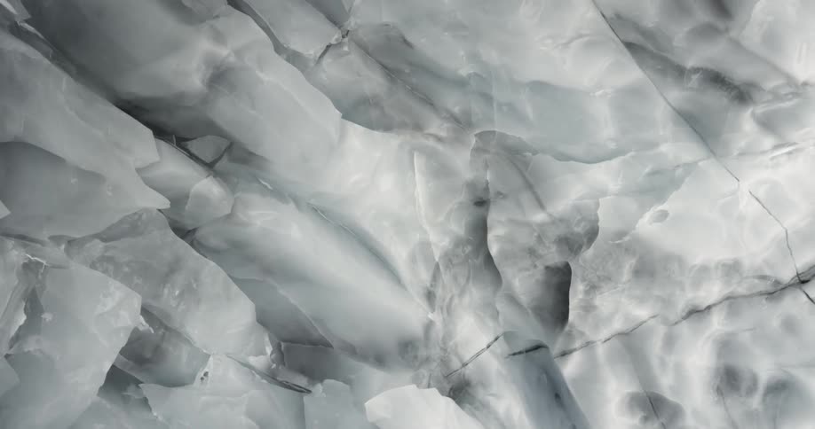 Cracks and layers form on ice