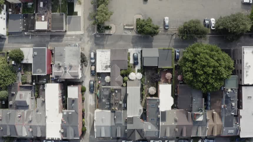 Aerial shot of a neighborhood