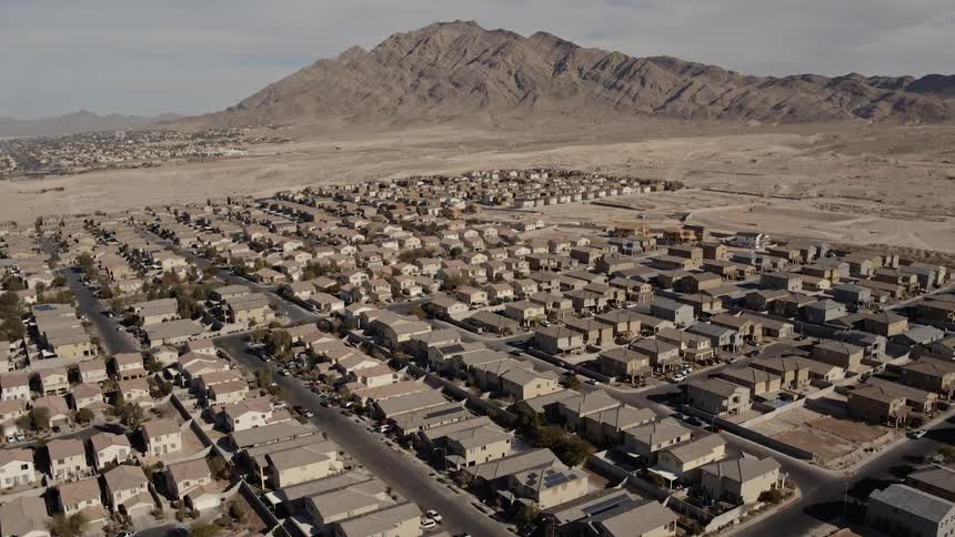 A small remote town in a desert