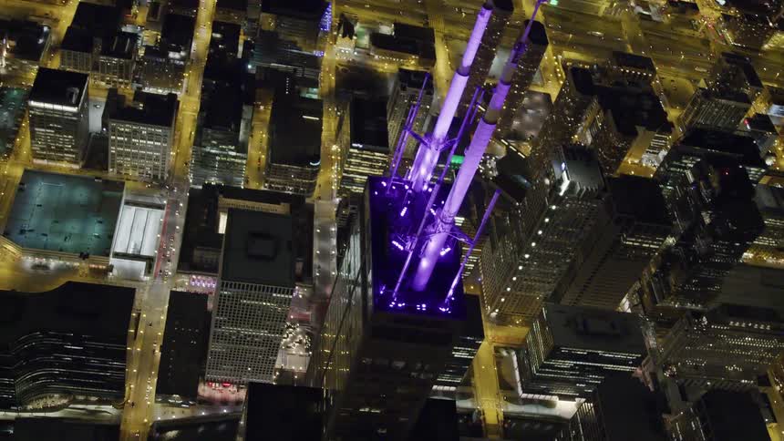 Down town city at night