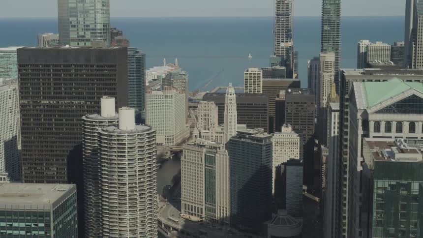 Downtown buildings next to a waterway