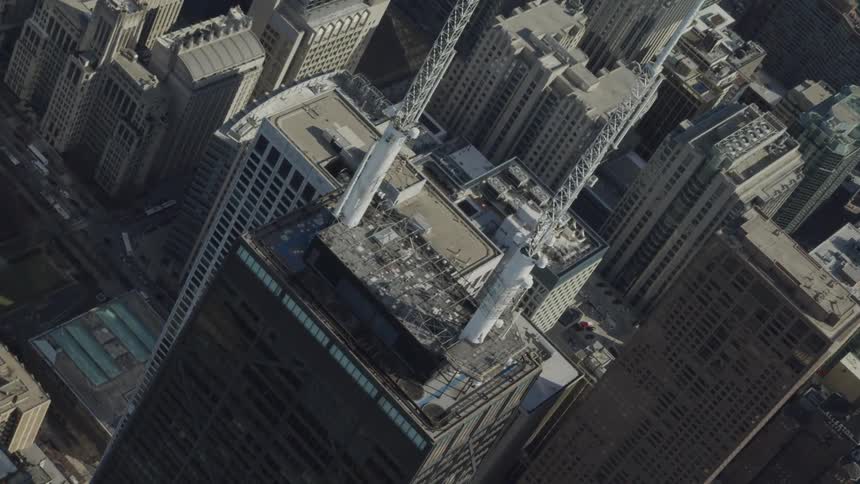 Birds eye view of a downtown area