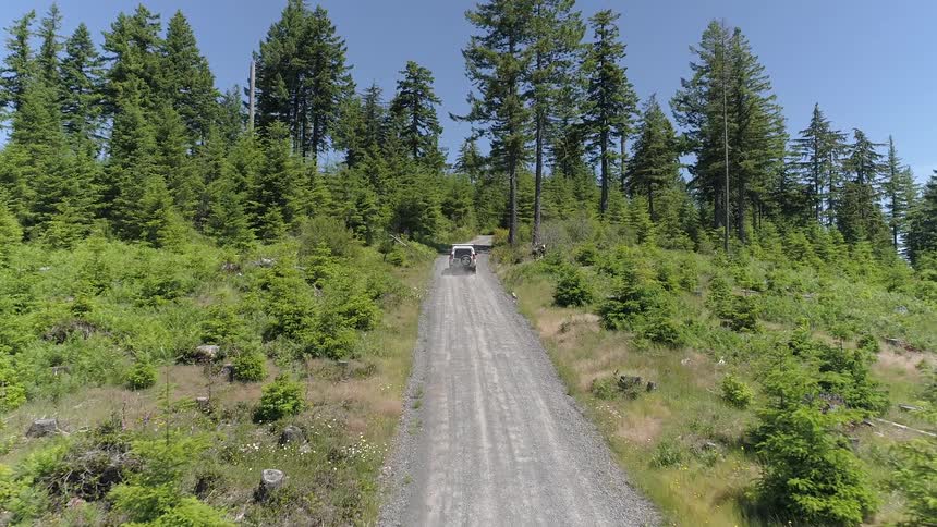 Car driving down road