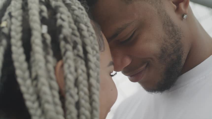 Girl and boy about to kiss