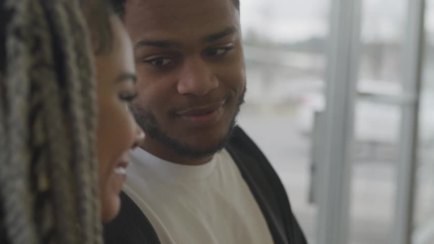 Couple laughing together