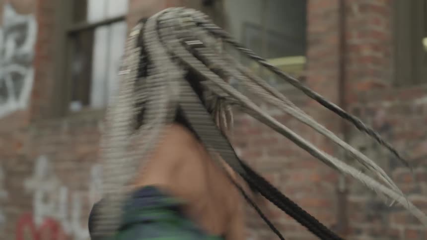Girl spinning around