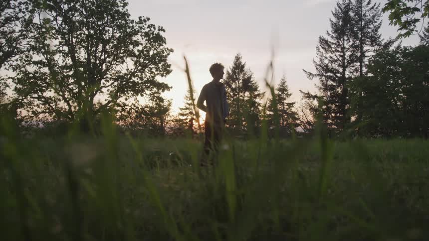 Boy standing in the field