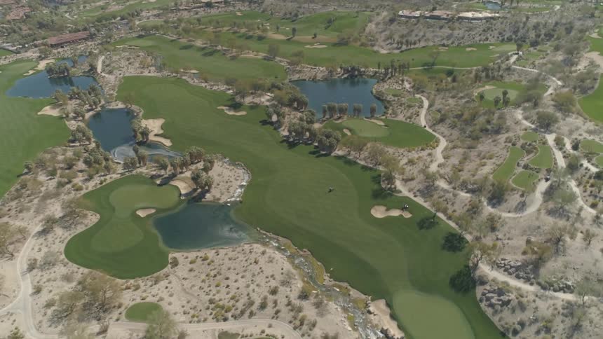 Golf course with waterways