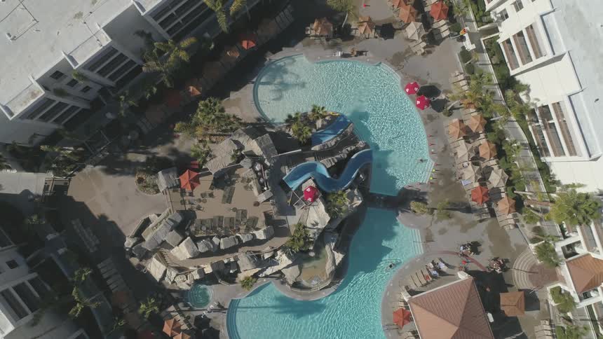 Aerial of a hotel pool