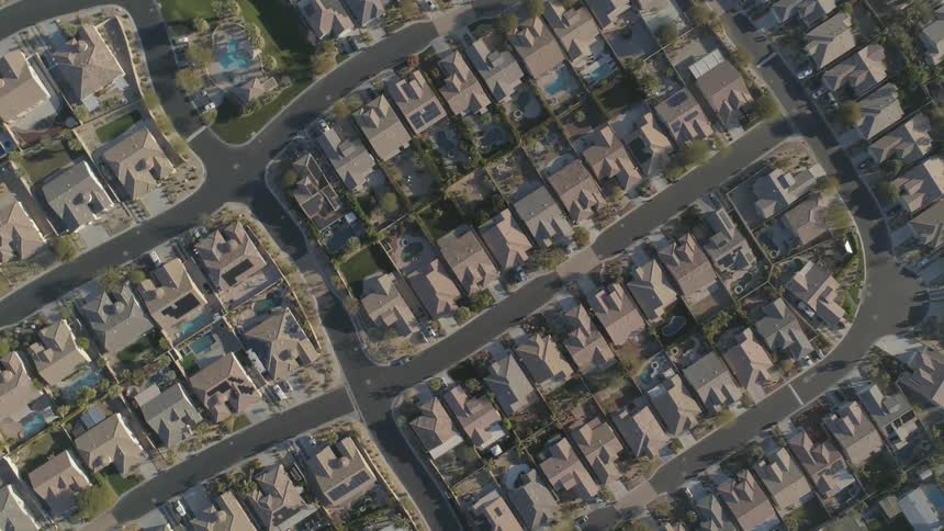 Roofs of houses in neighborhood