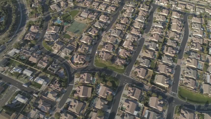 Houses line the streets of a suburb