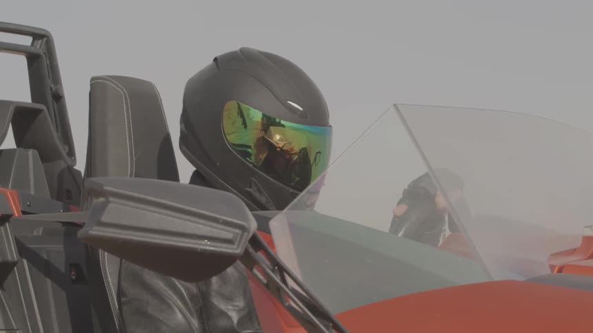 A driver in a racecar