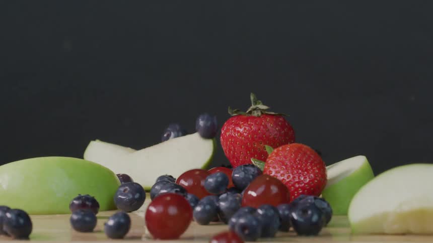 Fruit falling on a table